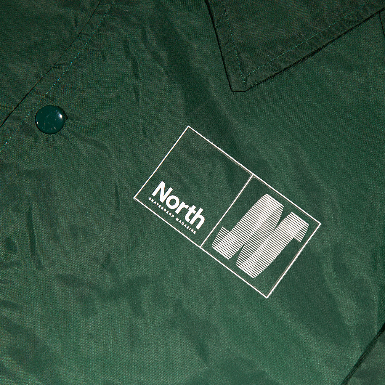 North N Logo Coach Jacket - Dark Green/White