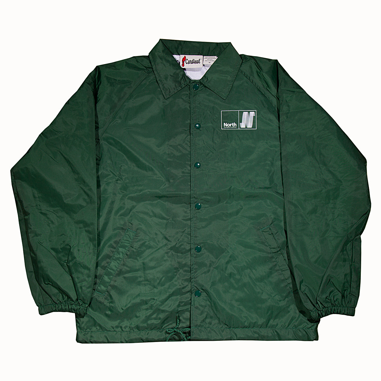 North N Logo Coach Jacket - Dark Green/White