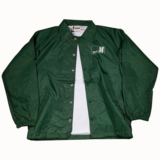 North N Logo Coach Jacket - Dark Green/White