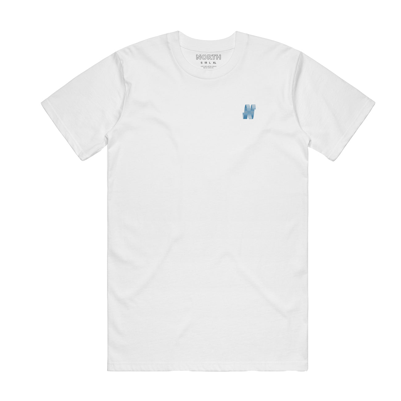 North N Logo Embroidery T-Shirt - White/Navy