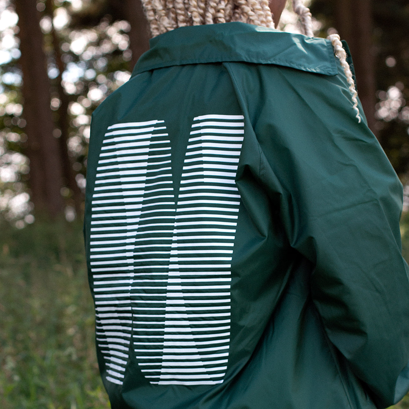 North N Logo Coach Jacket - Dark Green/White