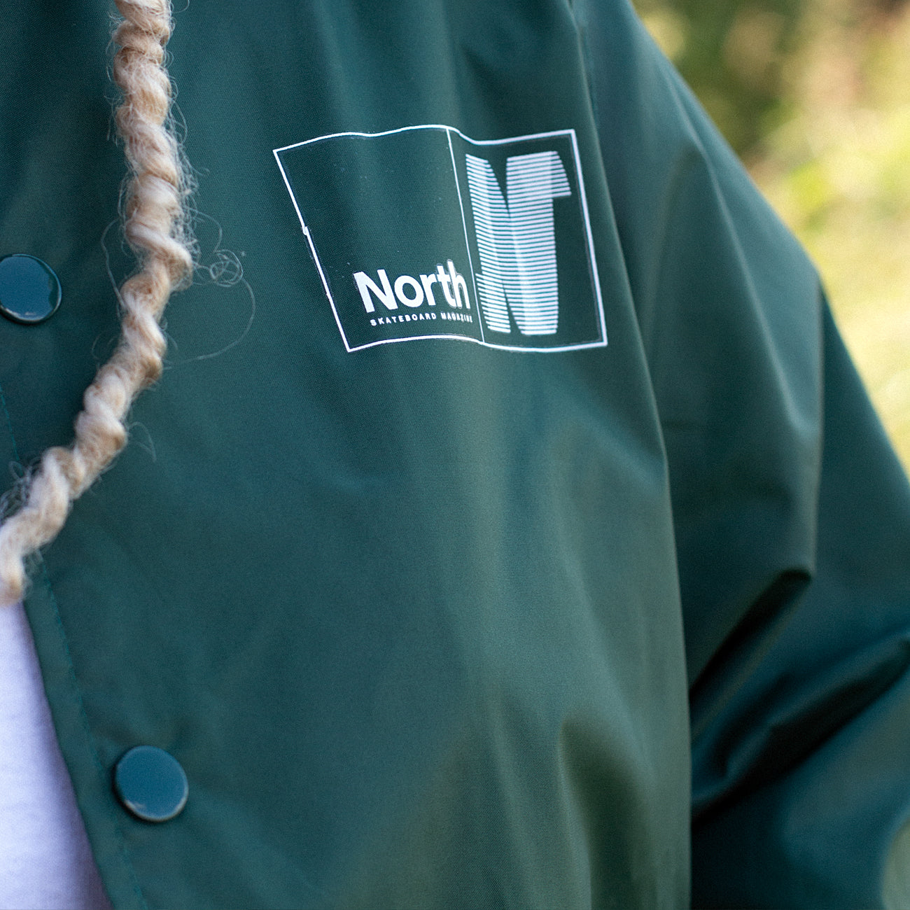 North N Logo Coach Jacket - Dark Green/White